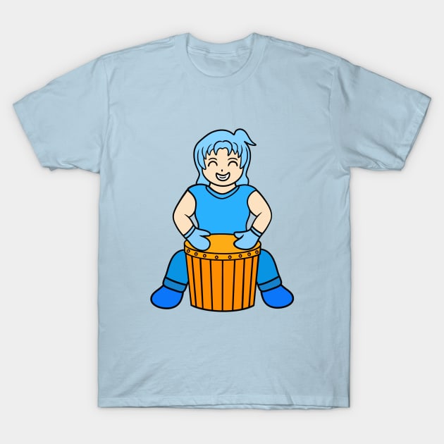 Cute hand drum girl T-Shirt by Andrew Hau